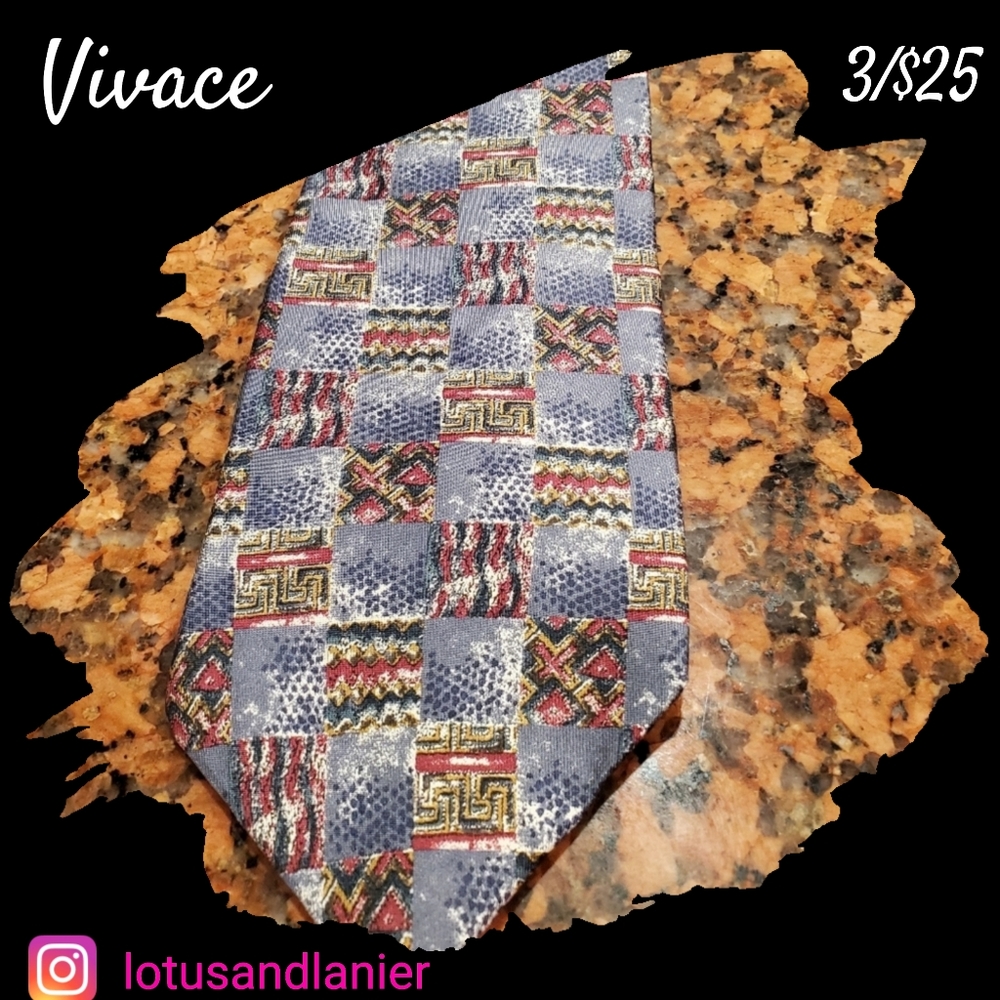 Vivace Vintage Silk Patterned  Tie 3/$25